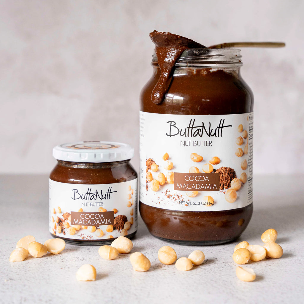 Cocoa macadamia nut butter jar — Food Trader