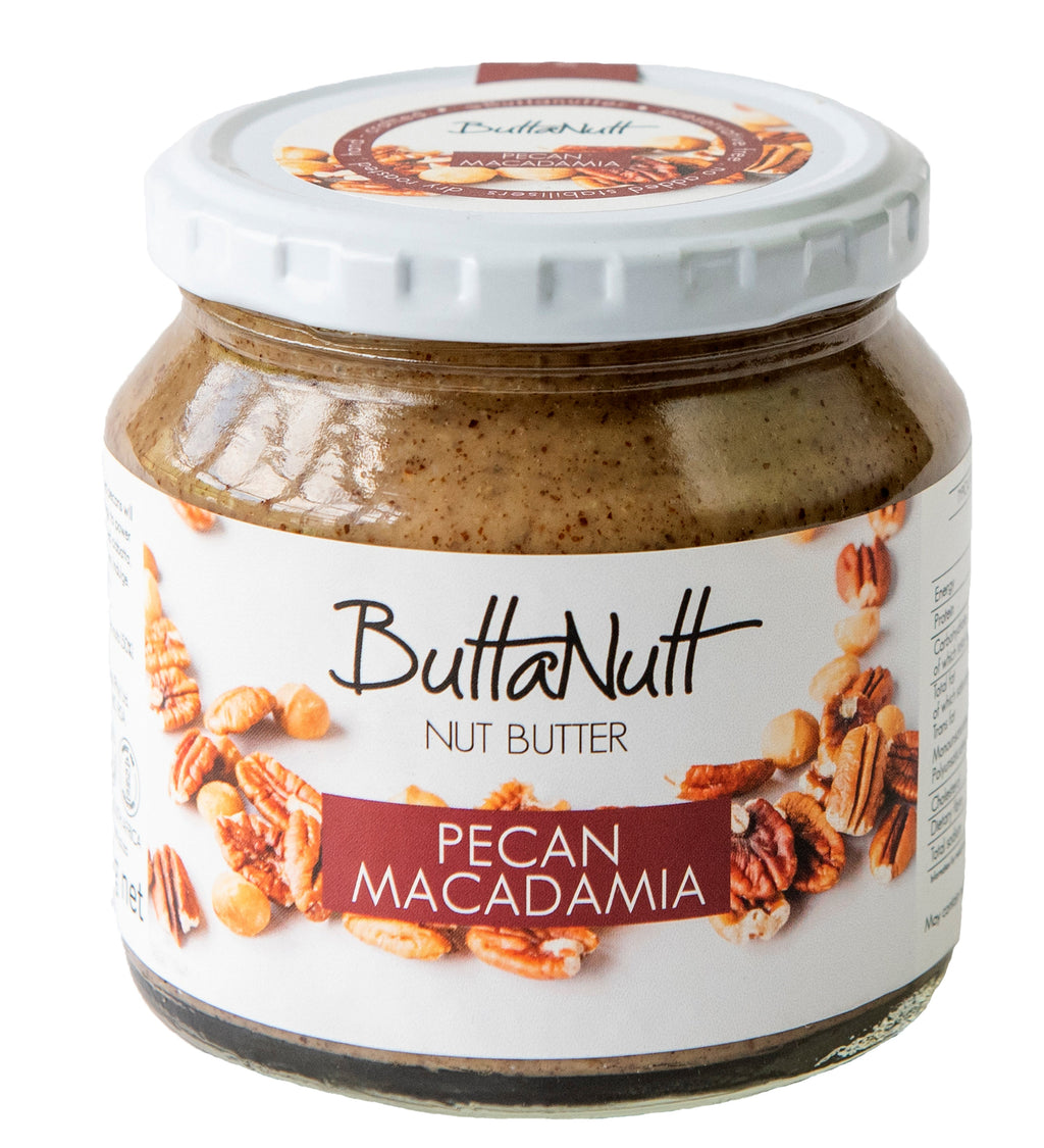 Pecan and macadamia nut butter in a 250g jar — Food Trader