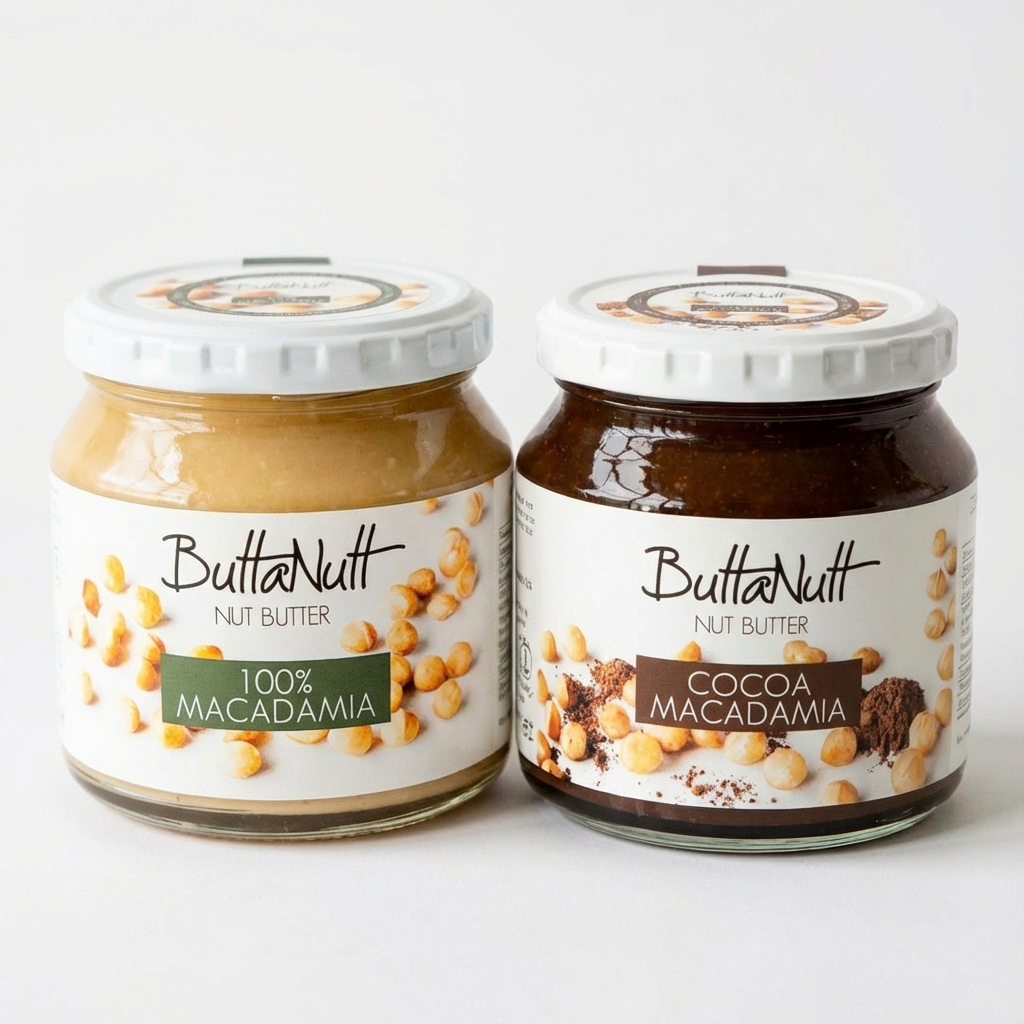 Cocoa macadamia nut butter jar — Food Trader