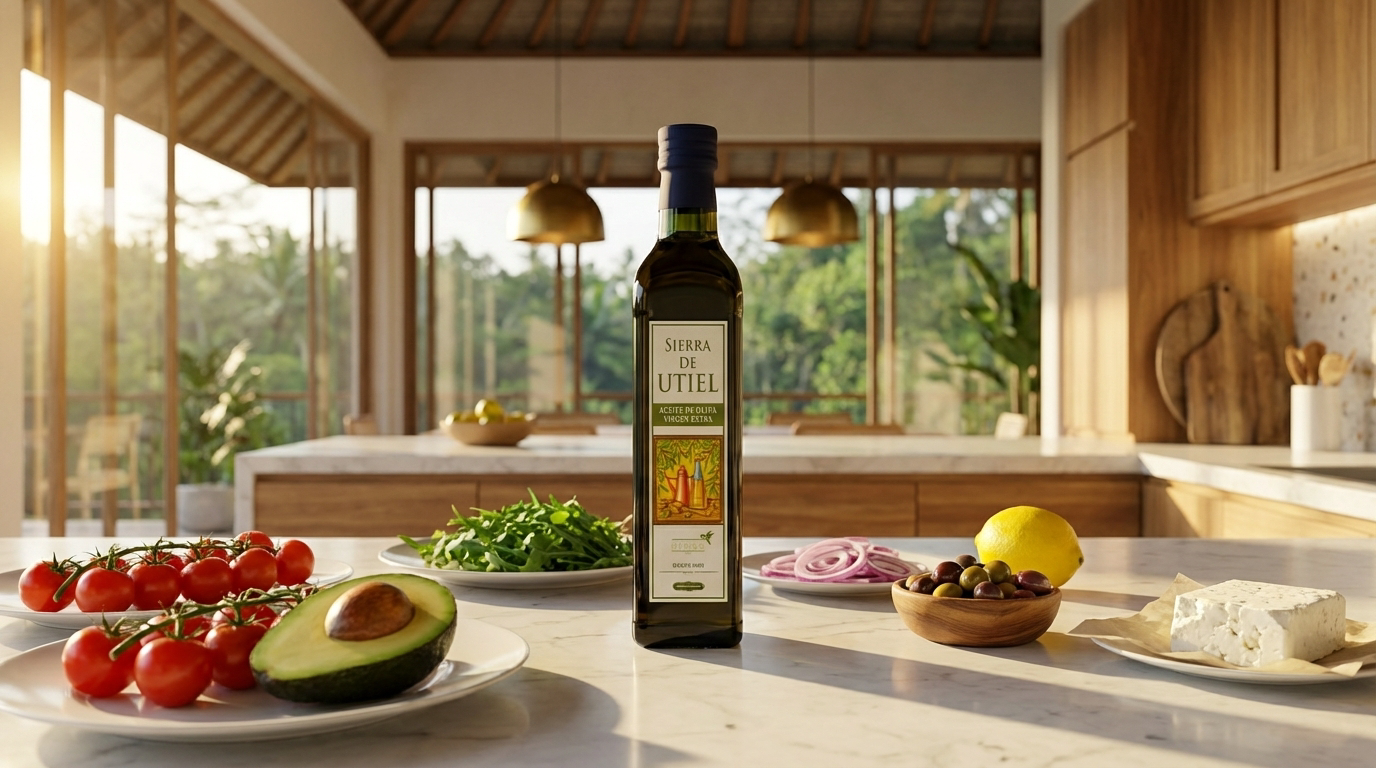 Sierra de Utiel extra virgin olive oil drizzled over food — Food Trader